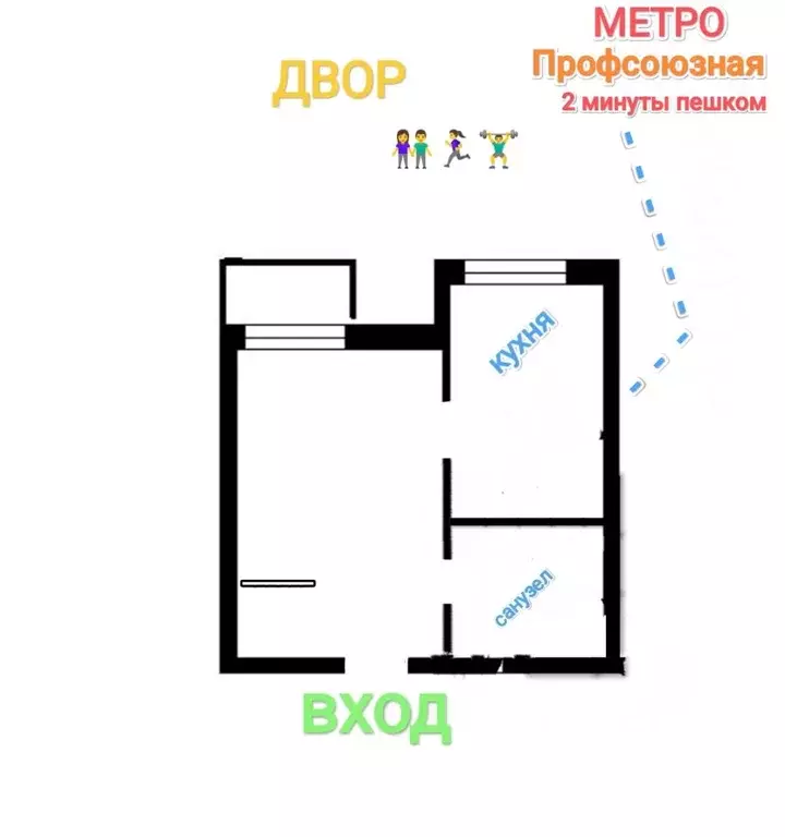 1-к кв. Москва Профсоюзная ул., 30К4 (36.0 м) - Фото 1