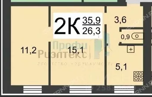 2-к кв. Нижегородская область, Нижний Новгород ул. Энергетиков, 7А ... - Фото 2