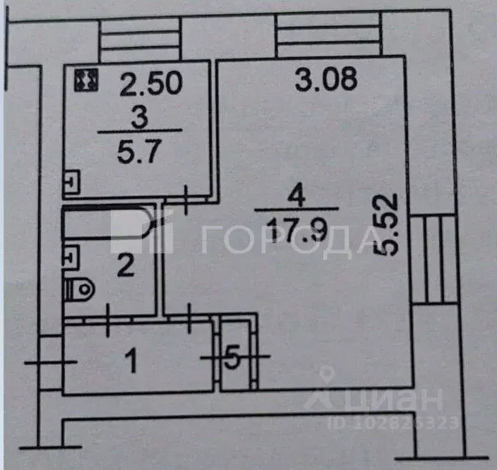 1-к кв. Томская область, Томск Енисейская ул., 3 (30.3 м) - Фото 1