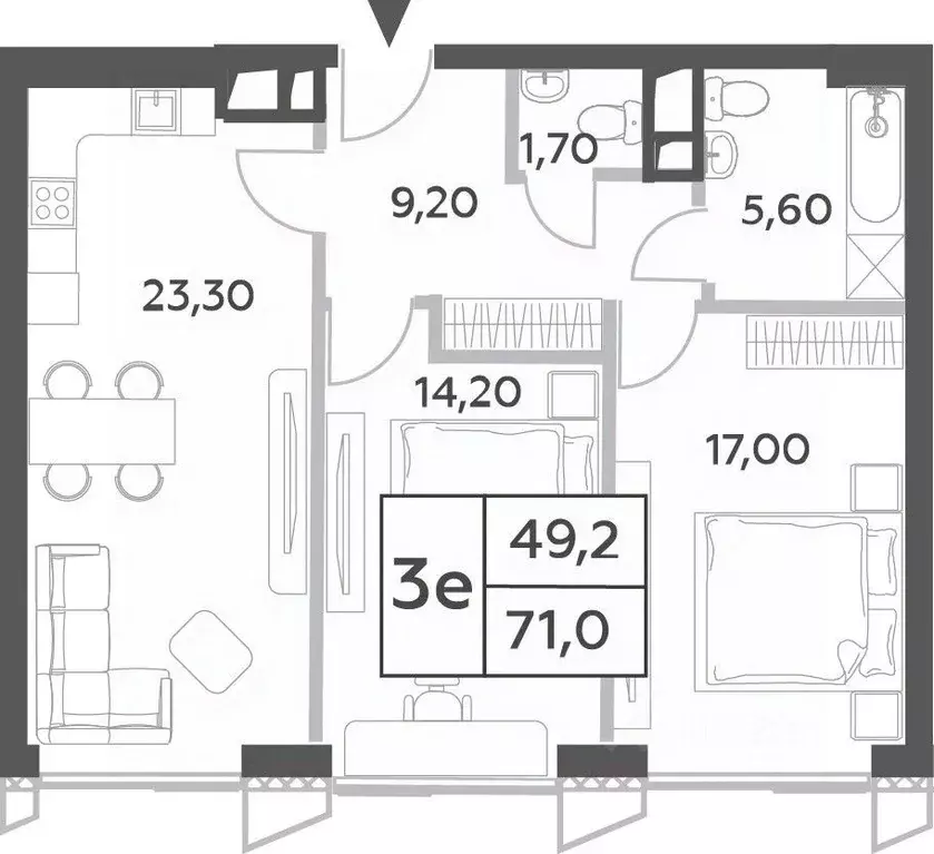 3-к кв. Москва просп. Генерала Дорохова, вл1к3 (71.0 м) - Фото 1