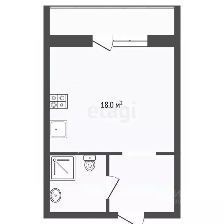 Студия Тюменская область, Тюмень ул. Червишевский Тракт, 45 (24.4 м) - Фото 1