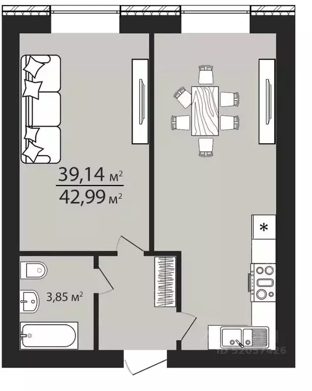1-к кв. Ульяновская область, Ульяновск ул. Тимирязева, 48А (42.9 м) - Фото 1