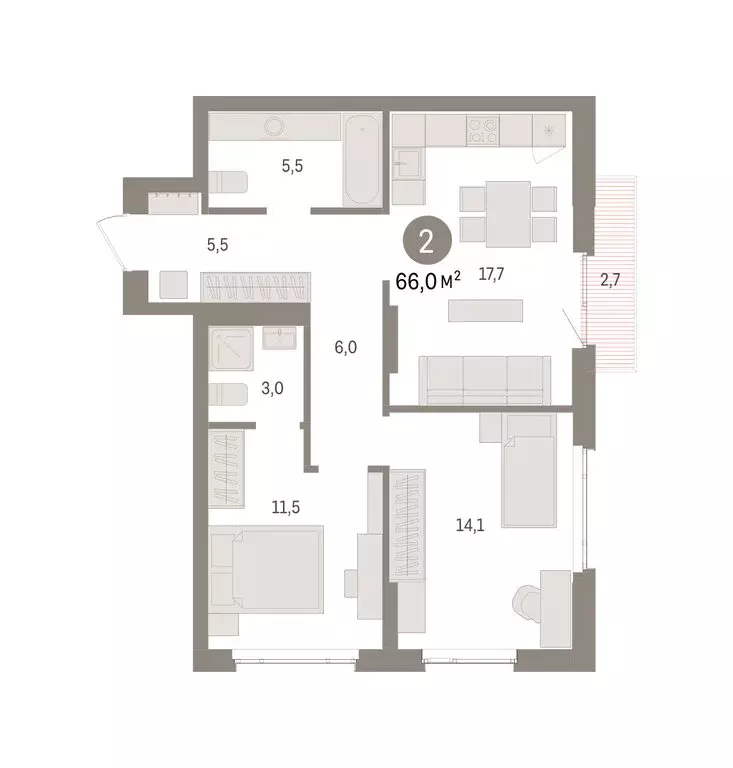 2-комнатная квартира: Екатеринбург, жилой район Сортировочный, ... - Фото 1