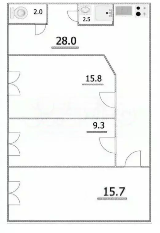 2-к кв. Санкт-Петербург ул. Декабристов, 11 (57.3 м) - Фото 2