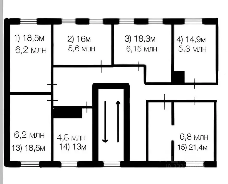 Квартира, студия, 14.9 м - Фото 2