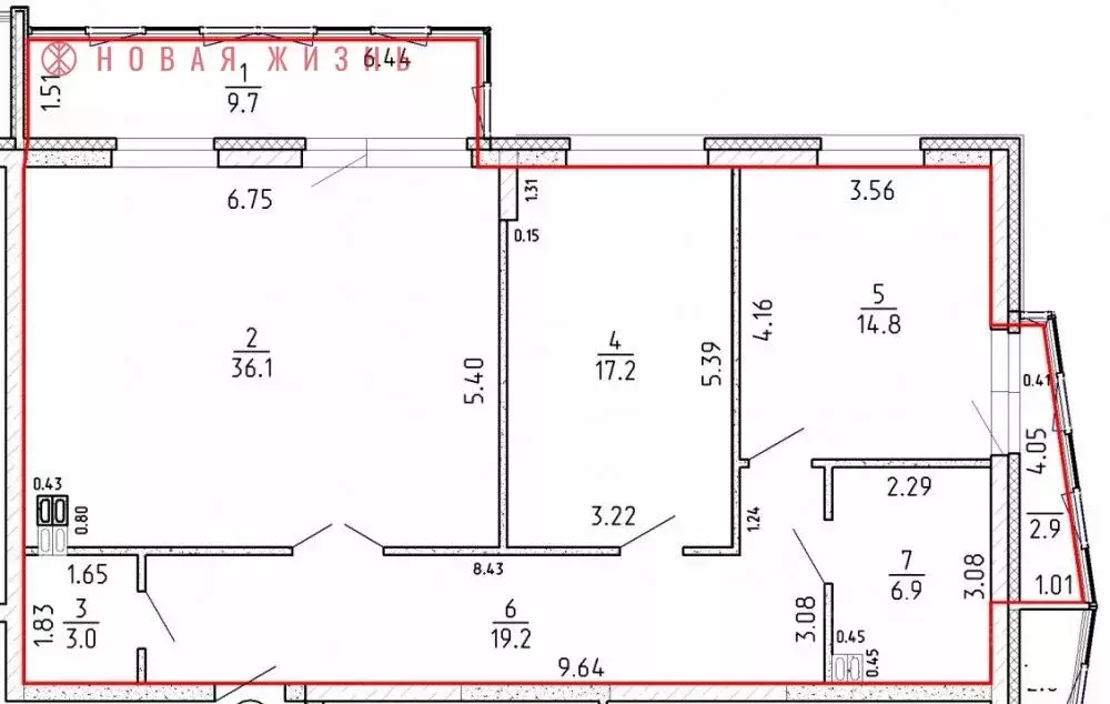 3-к кв. Самарская область, Самара проезд 4-й, 8А (109.8 м) - Фото 1