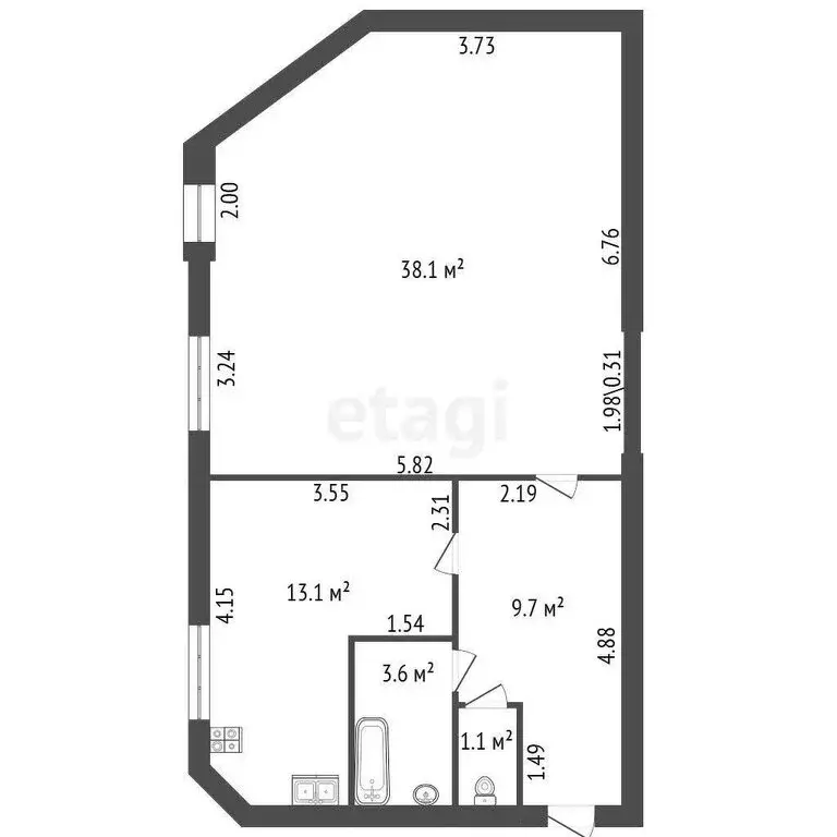 1-комнатная квартира: Санкт-Петербург, 8-я линия Васильевского ... - Фото 1