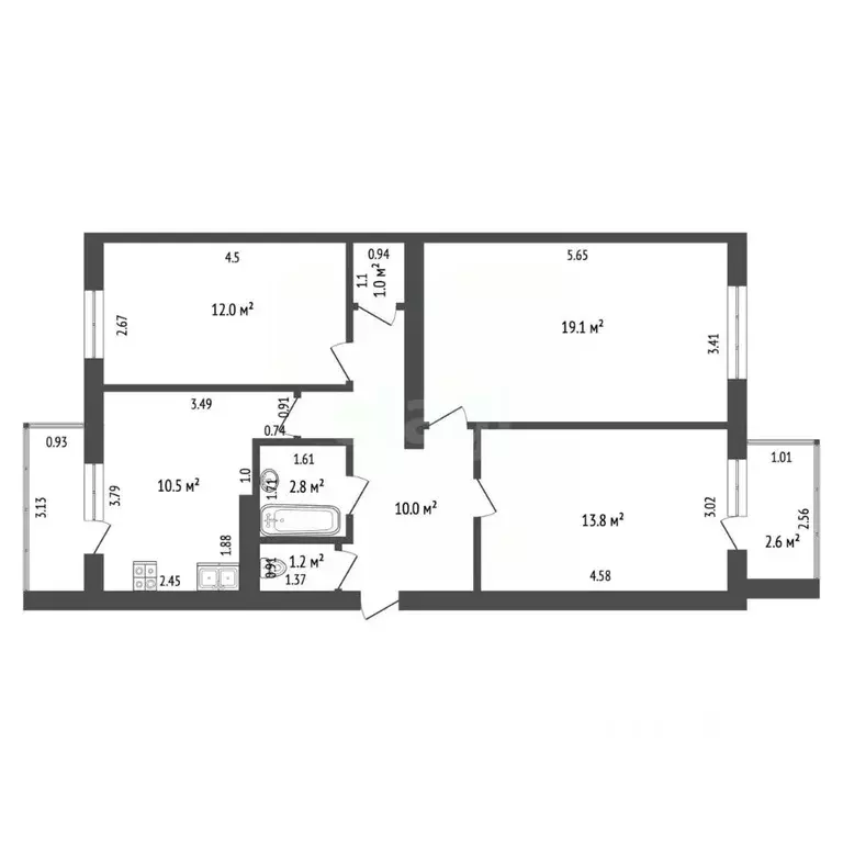 3-к кв. Севастополь просп. Античный, 8 (75.9 м) - Фото 2