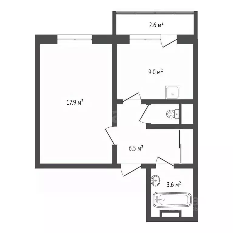 1-к кв. Амурская область, Тында Октябрьская ул., 2 (39.0 м) - Фото 2