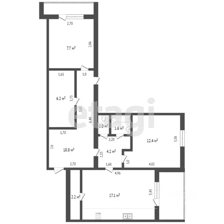 2-к кв. Ханты-Мансийский АО, Ханты-Мансийск Березовская ул., 28 (49.7 ... - Фото 1