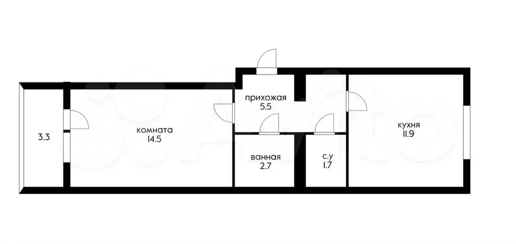 1-к. квартира, 40 м, 1/5 эт. - Фото 0