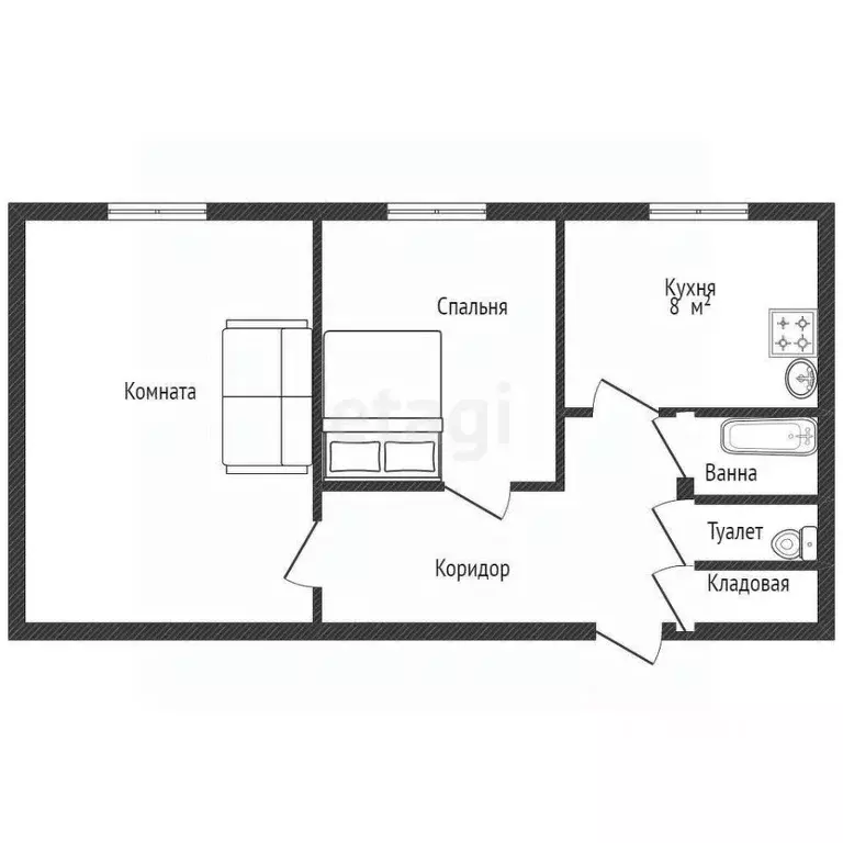 2-к кв. Смоленская область, Рославль 17-й мкр, 14 (40.0 м) - Фото 2