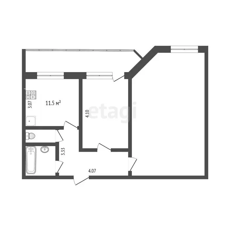 2-комнатная квартира: Тюмень, улица Мельникайте, 144А (59.1 м) - Фото 1