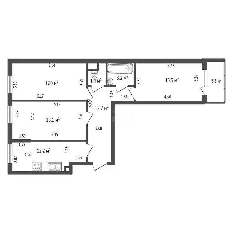3-комнатная квартира: посёлок Шушары, Вишерская улица, 24 (80 м) - Фото 0