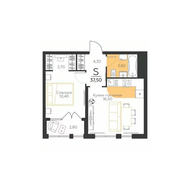 1-к кв. Тульская область, Тула городской округ, пос. Молодежный ул. ... - Фото 1