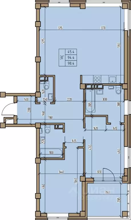 3-к кв. Хакасия, Абакан ул. Комарова, 7 (98.4 м) - Фото 1