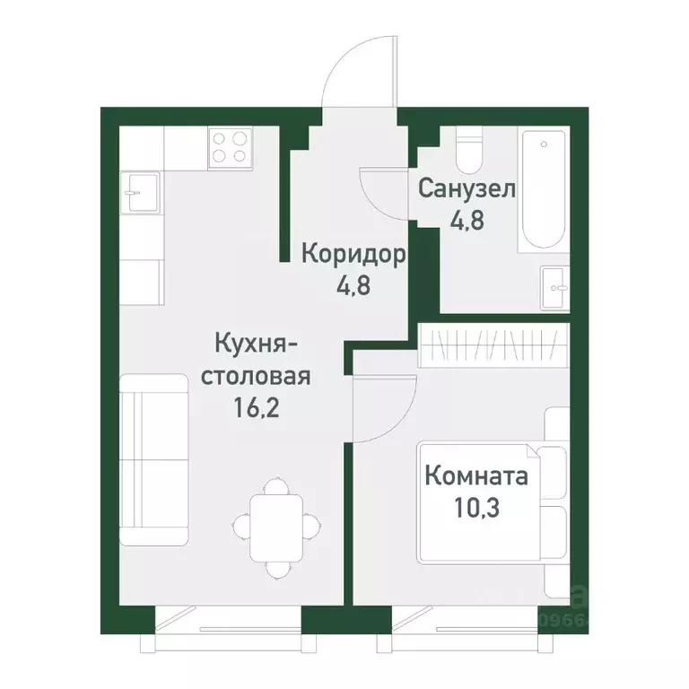 1-к кв. Челябинская область, Челябинский городской округ, пос. ... - Фото 0