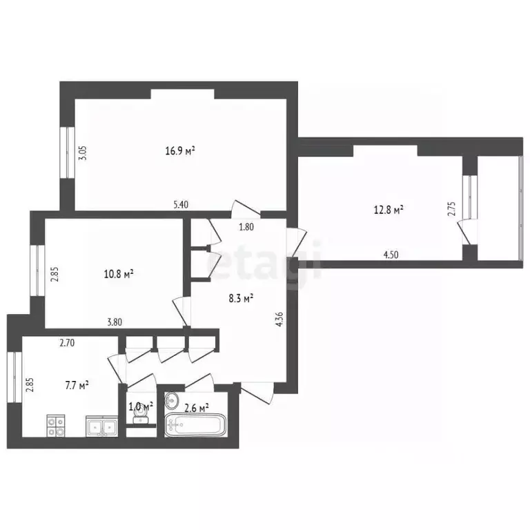 3-к кв. Ямало-Ненецкий АО, Новый Уренгой Советский мкр, 6/1 (64.4 м) - Фото 2
