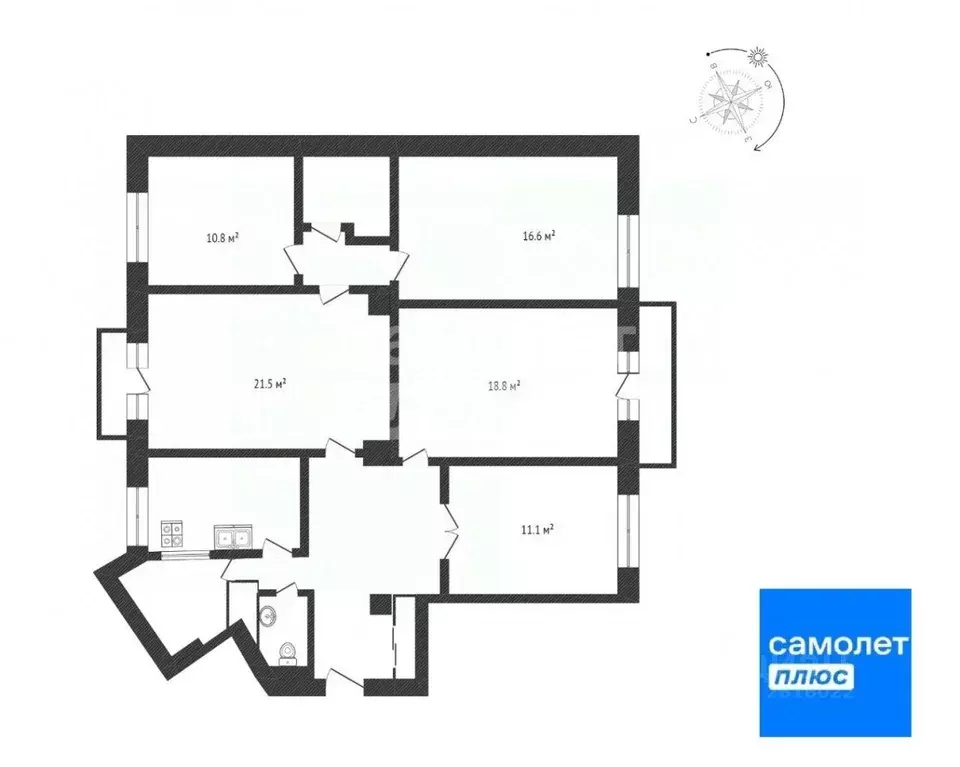 Квартира, 5 и более комнат, 115.8 м - Фото 0