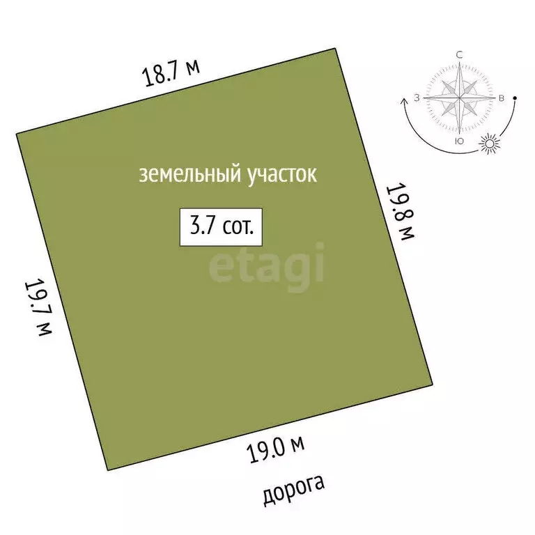 Участок в Тюмень, Техническая улица (3.71 м) - Фото 1