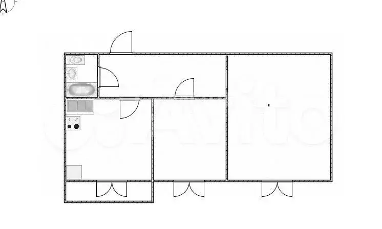 2-к. квартира, 41 м, 2/5 эт. - Фото 1