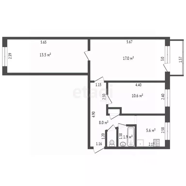 3-к кв. Забайкальский край, Чита Мысовская ул., 36 (57.5 м) - Фото 1