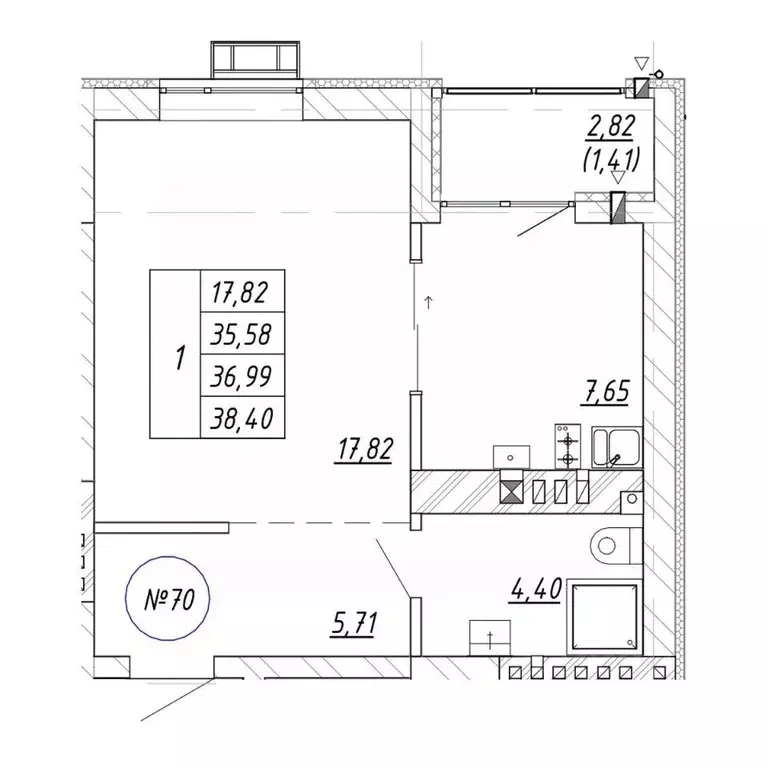 1-к кв. Калининградская область, Зеленоградск  (38.4 м) - Фото 1
