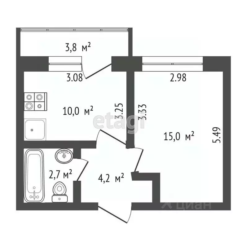 1-к кв. Удмуртия, Ижевск ул. Дарьинская, 3 (35.3 м) - Фото 2