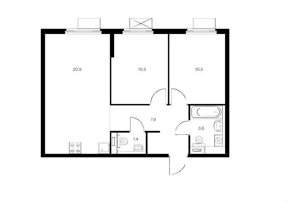 2-комнатная квартира: Москва, Открытое шоссе, 18Ак4 (55 м) - Фото 1