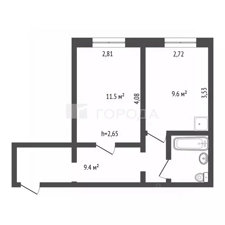 1-к кв. Кемеровская область, Новокузнецк ул. Рокоссовского, 37 (33.9 ... - Фото 2