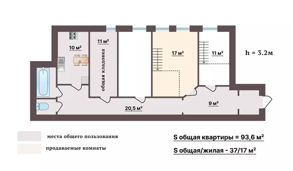 3-к кв. Санкт-Петербург Греческий просп., 15 (93.0 м) - Фото 0