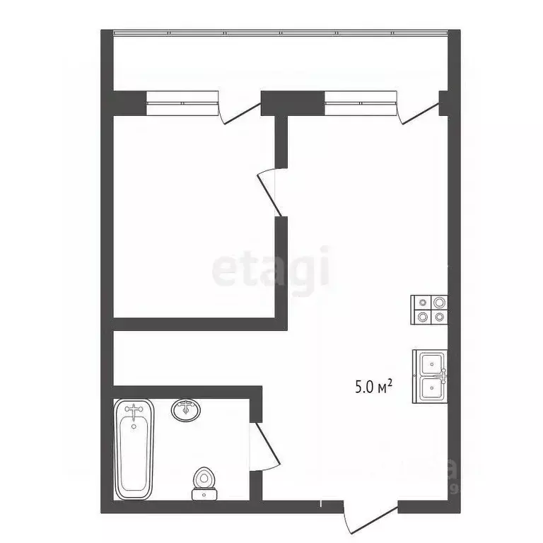 1-к кв. Крым, Ялта муниципальный округ, Виноградное пгт ш. ... - Фото 2