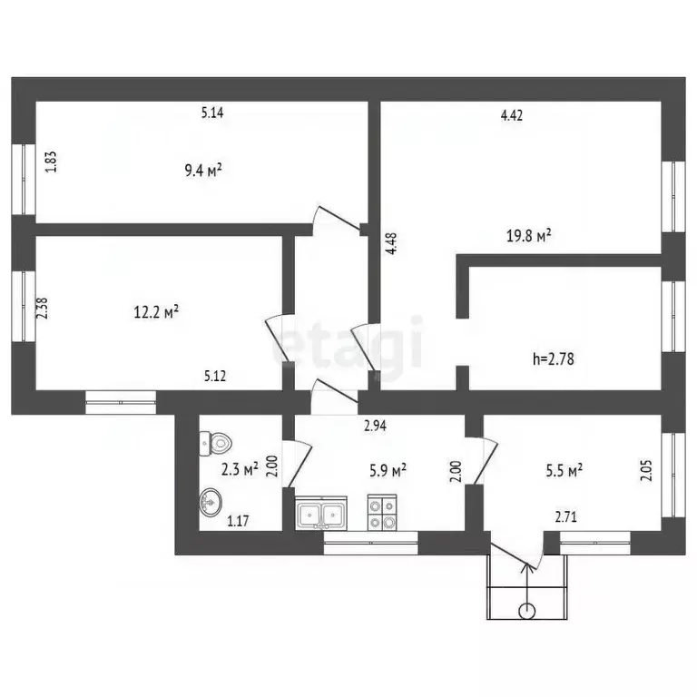 4-к кв. Ростовская область, Ростов-на-Дону ул. Станиславского, 149 ... - Фото 1