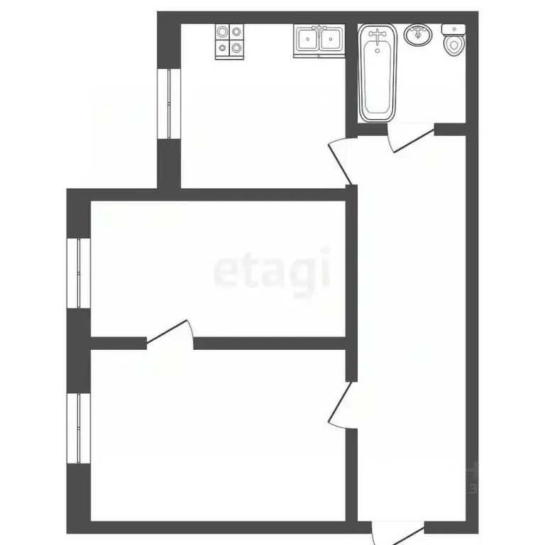 2-к кв. Свердловская область, Туринск ул. Путейцев, 8 (37.5 м) - Фото 2