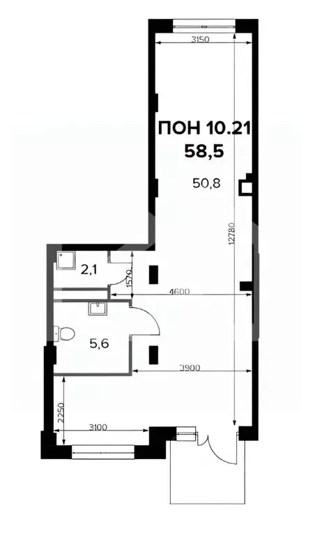 Торговая площадь в Москва Ленинградское ш., 228к5 (59 м) - Фото 2