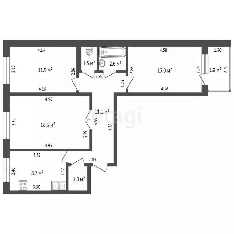 3-к кв. Башкортостан, Стерлитамак Солнечный мкр, ул. Юрматинская, 1 ... - Фото 1