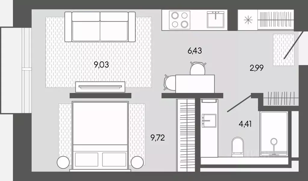 1-к кв. Алтай, Майминский район, пос. Карлушка  (32.58 м) - Фото 1
