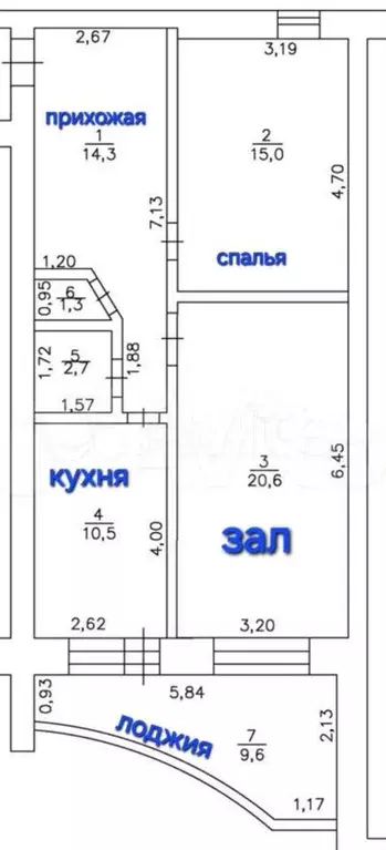 2-к. квартира, 75 м, 5/5 эт. - Фото 0