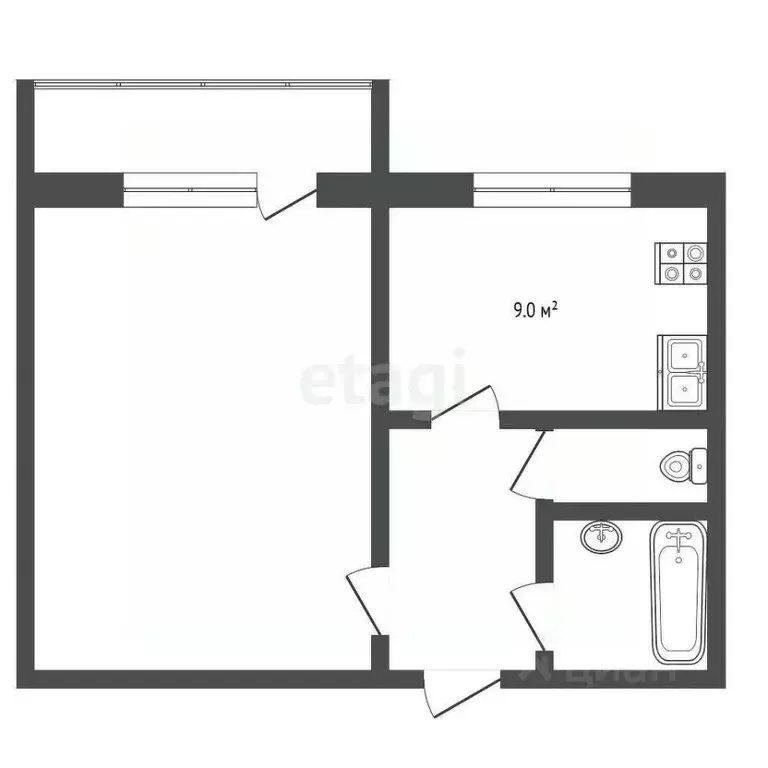 1-к кв. Ярославская область, Ярославль Чернопрудная ул., 37 (35.4 м) - Фото 1