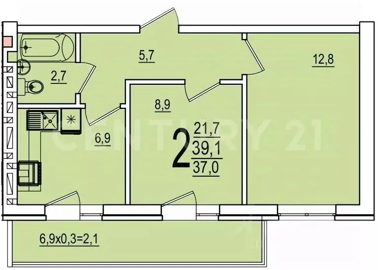 2-к кв. Адыгея, Тахтамукайский район, Старобжегокайское с/пос, Новая ... - Фото 1