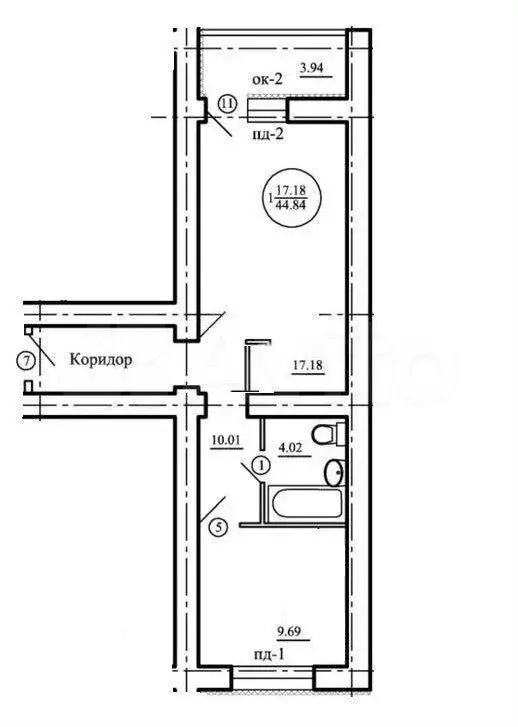 1-к. квартира, 40,4 м, 15/16 эт. - Фото 0