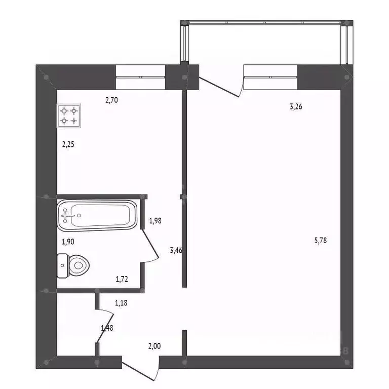 1-к кв. Амурская область, Белогорск ул. Кирова, 249/1 (34.2 м) - Фото 2