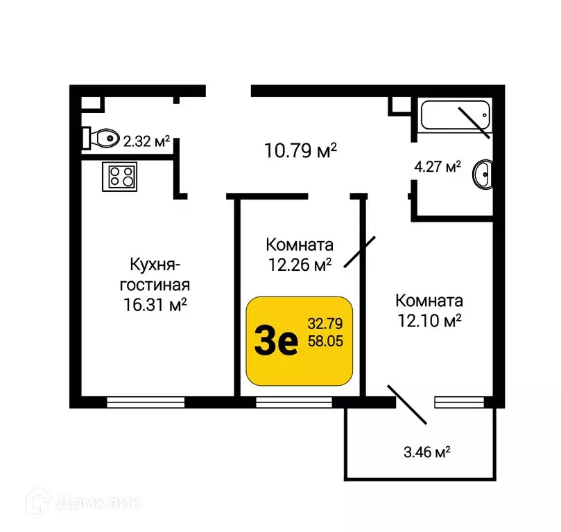 Продаётся 3-к квартира, 59.07 м - Фото 0