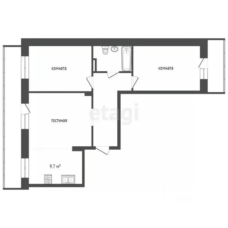 3-к кв. Забайкальский край, Чита ул. Курнатовского, 70 (71.6 м) - Фото 1