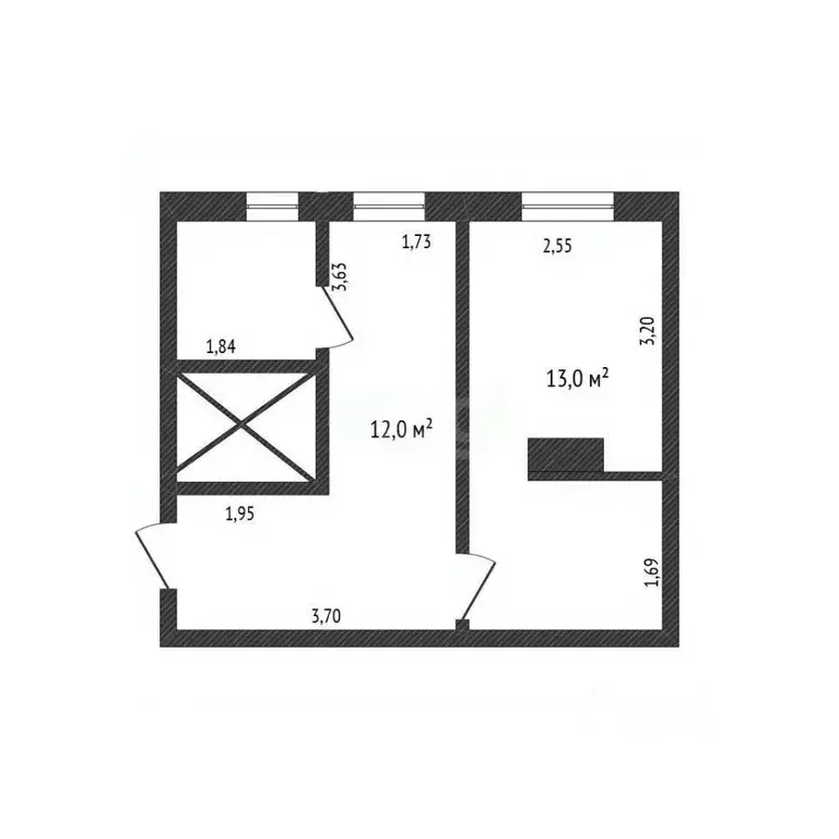 1-к кв. Белгородская область, Белгород ул. Щорса, 46 (30.0 м) - Фото 2