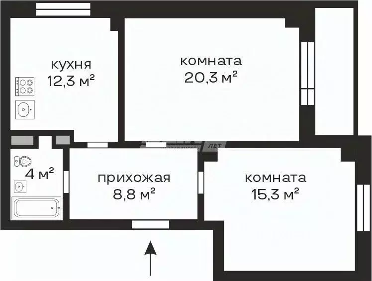 2-к кв. Челябинская область, Челябинск ул. 40-летия Победы, 3 (60.7 м) - Фото 1
