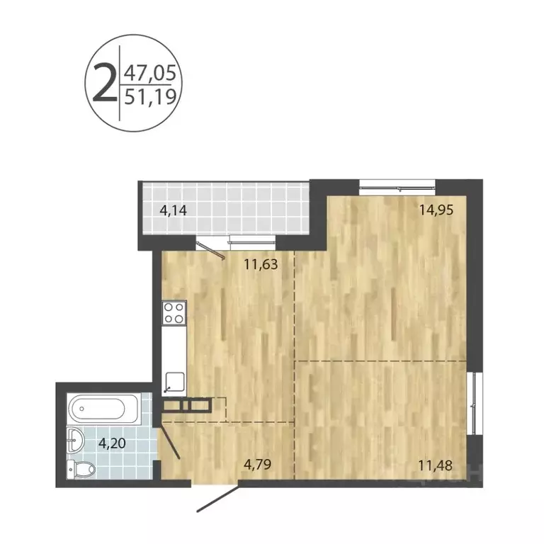 2-к кв. Иркутская область, Иркутск Лермонтов парк жилой комплекс ... - Фото 1