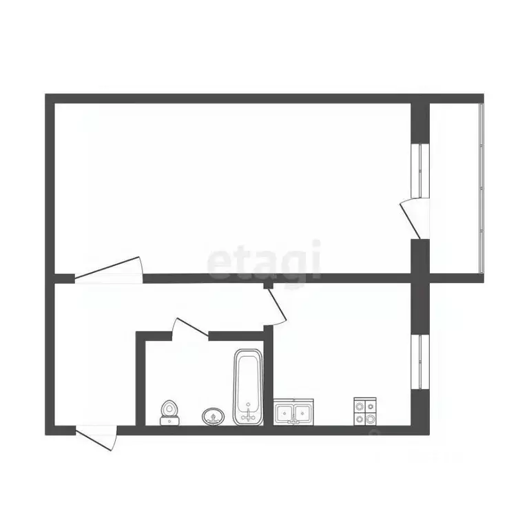 1-к кв. Тюменская область, Тюмень Рижская ул., 43 (30.0 м) - Фото 2