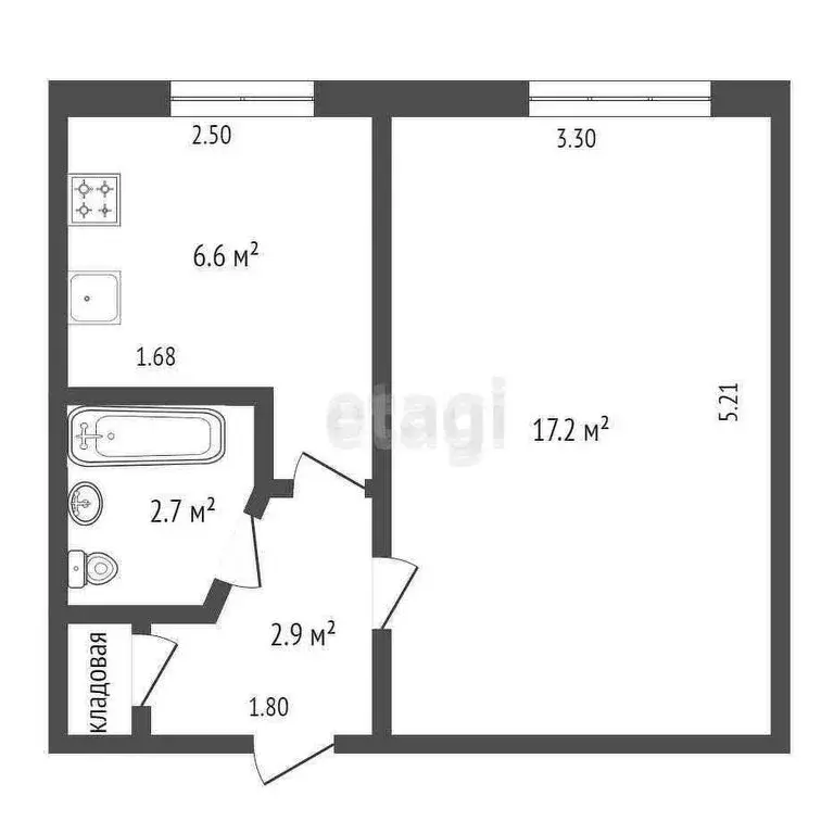 1-комнатная квартира: Прохладный, улица Свободы, 78 (30 м) - Фото 1