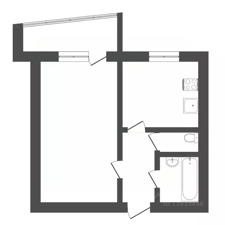 1-к кв. Тюменская область, Тюмень Широтная ул., 17а (33.4 м) - Фото 1